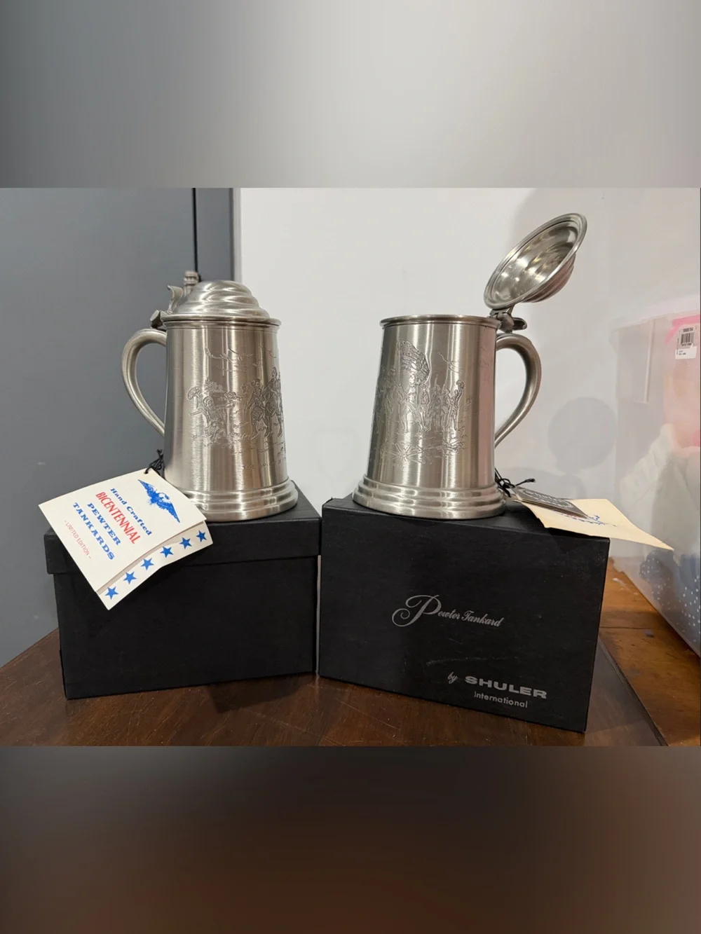 Shuler Pewter Tankard Mug - Silver Finish